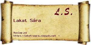 Lakat Sára névjegykártya
