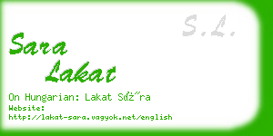 sara lakat business card